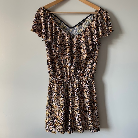 Mango Floral Boho Frill  Neckline Romper Size XXS - Picture 17 of 17